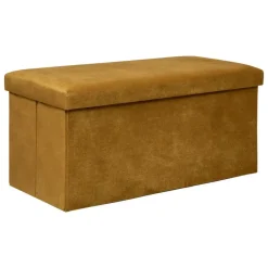 Atmosphera Poef/hocker - Opvouwbaar - Okergeel - 76 x 38 x 38 cm