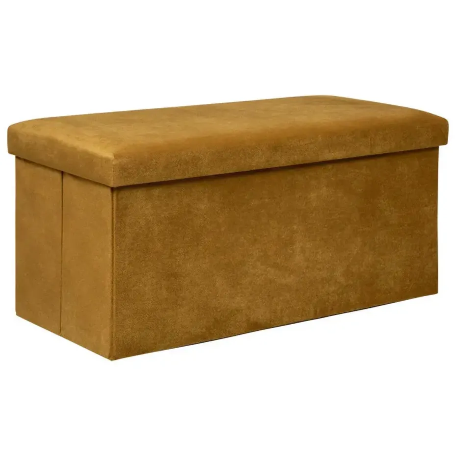 Atmosphera Poef/hocker - Opvouwbaar - Okergeel - 76 x 38 x 38 cm