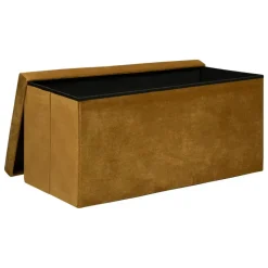 Atmosphera Poef/hocker - Opvouwbaar - Okergeel - 76 x 38 x 38 cm