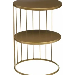 Atmosphera Salontafel Kobu - goud - metaal - rond - industrieel