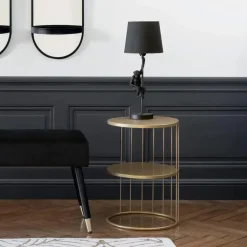 Atmosphera Salontafel Kobu - goud - metaal - rond - industrieel