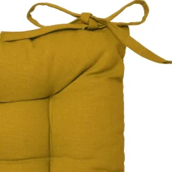 Atmosphera Stoelkussen - geel - katoen - 36 x 36 x 4 cm
