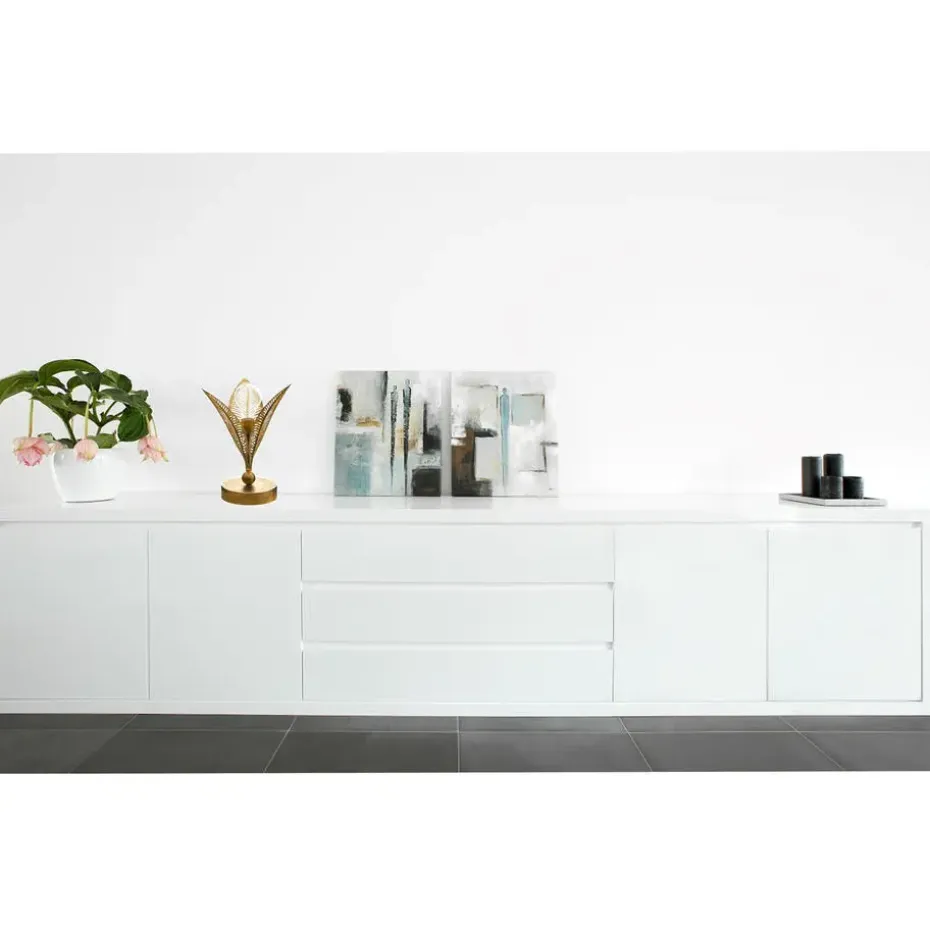 Atmosphera Tafellamp Goud - Blad - 24,5 cm - Slaapkamer/Woonkamer