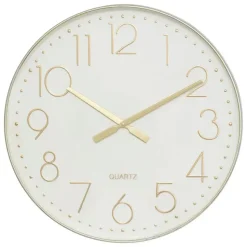 Atmosphera Wandklok Mondello - D51 cm - kunststof - wit/goud