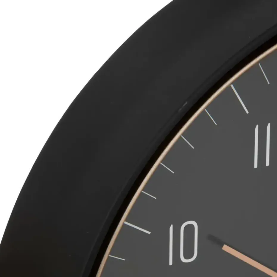 Atmosphera Wandklok Montreux - Kunststof/glas - D29cm - zwart