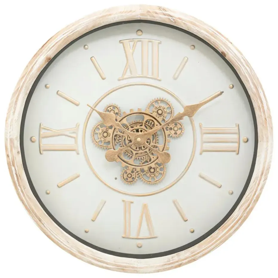 Atmosphera Wandklok/muur klok Florence - Vintage Wood - D50 cm