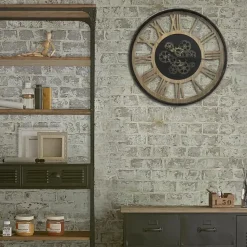 Atmosphera Wandklok/muur klok - Vintage - Dia 57 cm