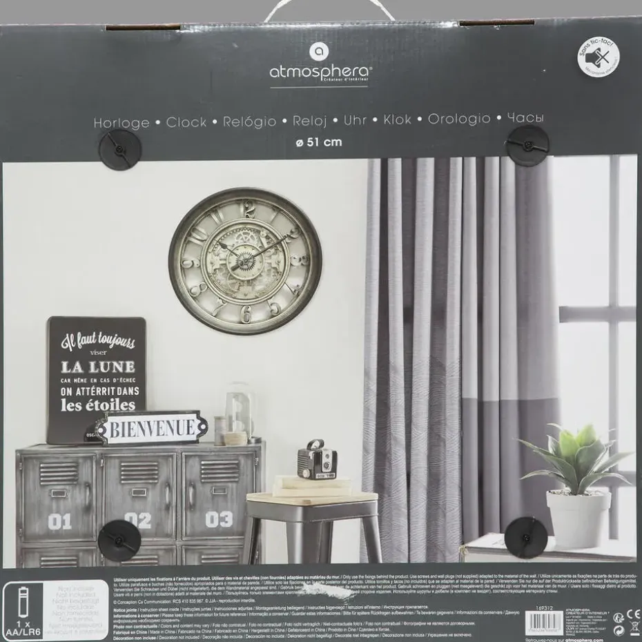 Atmosphera Wandklok/muur klok - Vintage - Dia 50 cm