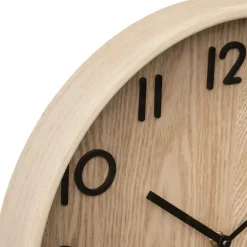 Atmosphera Wandklok/muur klok - Woody - Dia 38 cm - hout - beige