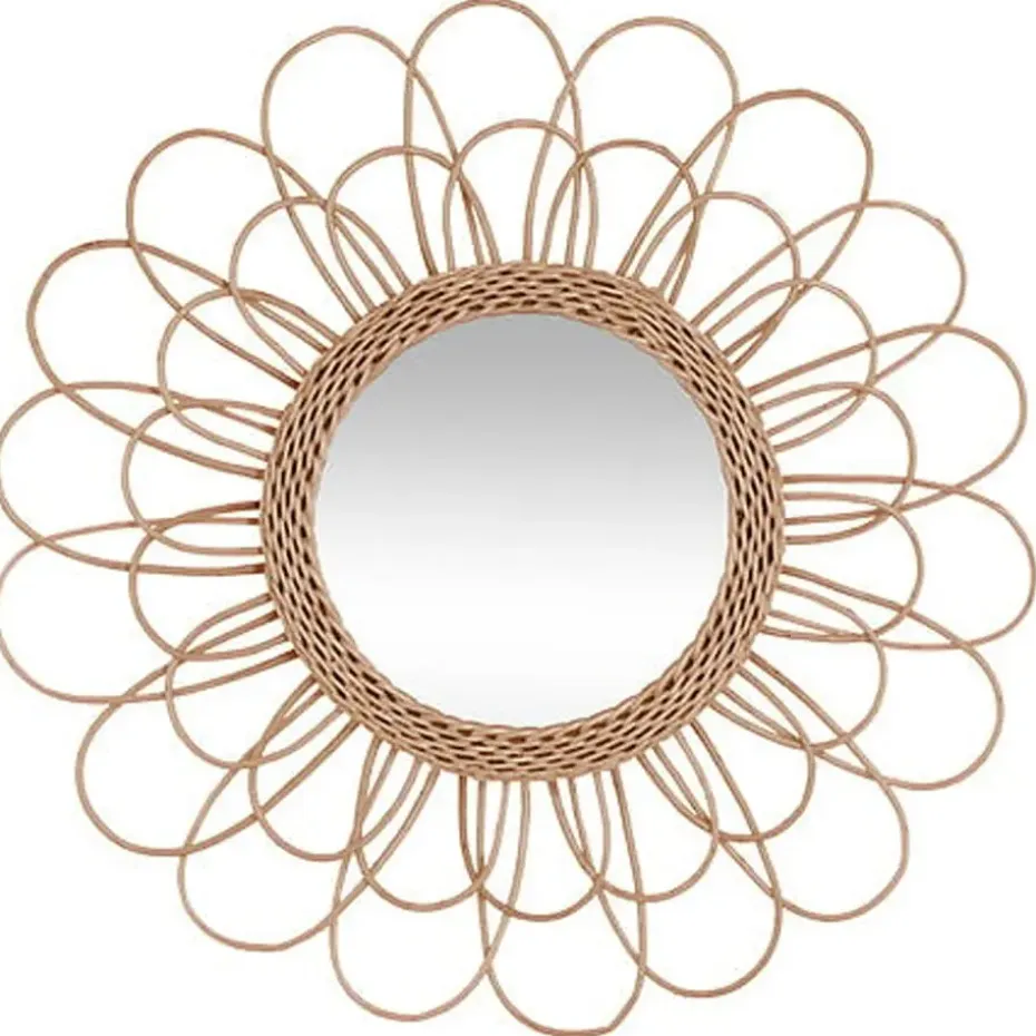 Atmosphera Wandspiegel Caya - Boho/ibiza stijl - rotan - 56 cm