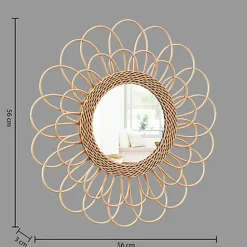 Atmosphera Wandspiegel Caya - Boho/ibiza stijl - rotan - 56 cm