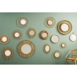 Atmosphera Wandspiegel Caya - Boho/ibiza stijl - rotan - 56 cm