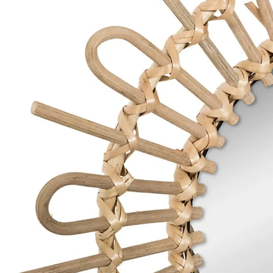 Atmosphera Wandspiegel Sun - Boho/ibiza stijl - rotan - 50 cm