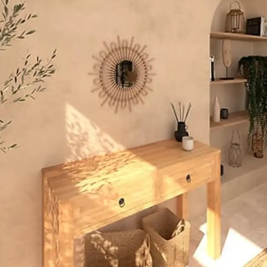 Atmosphera Wandspiegel Sun - Boho/ibiza stijl - rotan - 50 cm