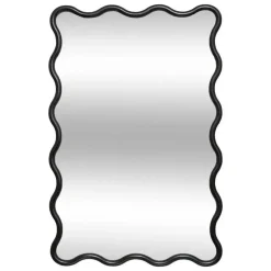 Atmosphera Wandspiegel Waves - zwart - 89 x 59 cm - kunststof