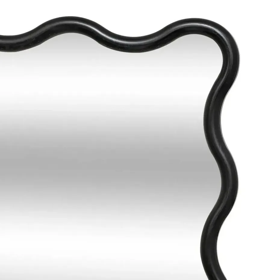 Atmosphera Wandspiegel Waves - zwart - 89 x 59 cm - kunststof