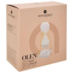 Atmosphera Zandloper - decoratie/tijd - 15 minuten - wit zand