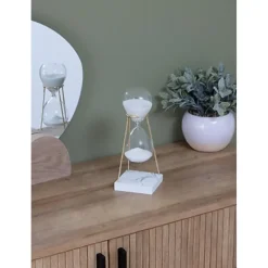 Atmosphera Zandloper - decoratie/tijd - 15 minuten - wit zand