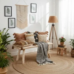 Atmosphera zit krukje/bijzet bankje - hout - 70 x 26 x 31 cm