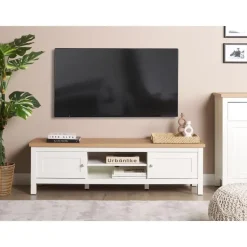 ATOCA - TV-meubel - Lichthout/Wit - MDF