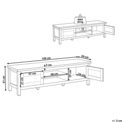 ATOCA - TV-meubel - Lichthout/Wit - MDF