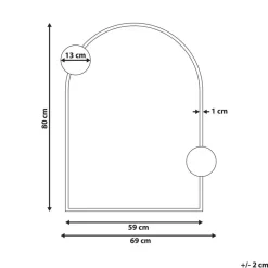 AULON - Wandspiegel - Zwart- 69 x 80 cm - Metaal