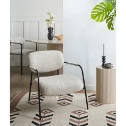 AUSVIKA - Fauteuil - Lichtbeige - Polyester