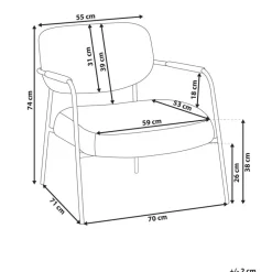 AUSVIKA - Fauteuil - Lichtbeige - Polyester