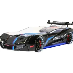 Autobed - Met licht en geluid - Street Racer - 236x119x68 cm - Zwart