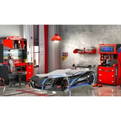 Autobed - Met licht en geluid - Street Racer - 236x119x68 cm - Zwart