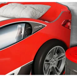 Autobed - Met logeerbed - 210x107x83 cm - Rood