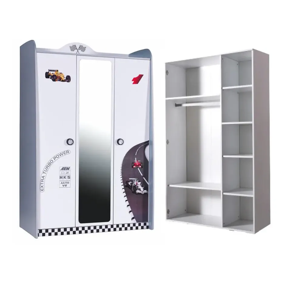 Autobed - Racebed - Met LED en sounds - V8 Sport - 239x127x72 cm - Wit