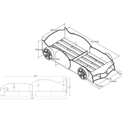 Autobed Max 90x200cm - rood