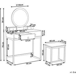AUXON - Kaptafel - Wit - MDF