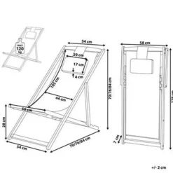 AVELLINO - Strandstoel - Donkere houtkleur - Polyester