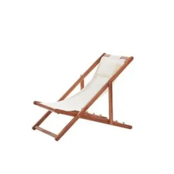 AVELLINO - Strandstoel - Donkere houtkleur - Polyester