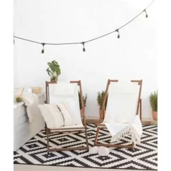 AVELLINO - Strandstoel - Donkere houtkleur - Polyester