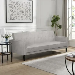 Avon - Slaapbank 3-zits in lichtgrijze stof