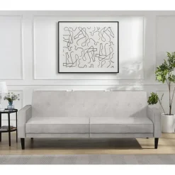 Avon - Slaapbank 3-zits in lichtgrijze stof