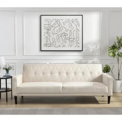 Avon - 3-zits slaapbank in crèmekleurige stof