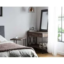 AYDEN - Consoletafel - Donkere houtkleur - Vezelplaat