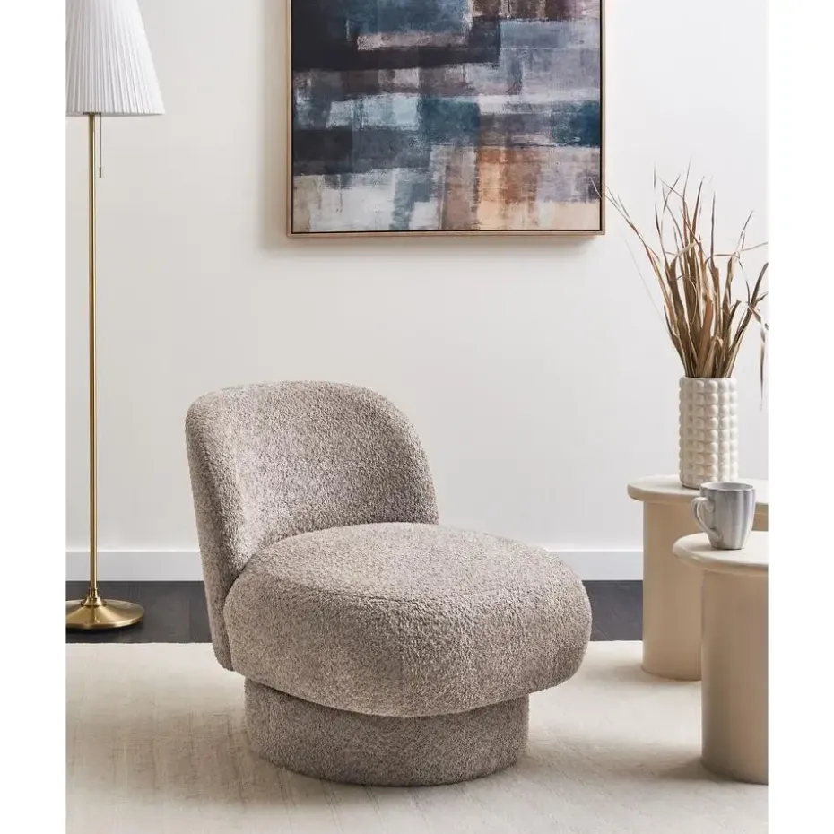 AYLO - Fauteuil - Taupe - Bouclé