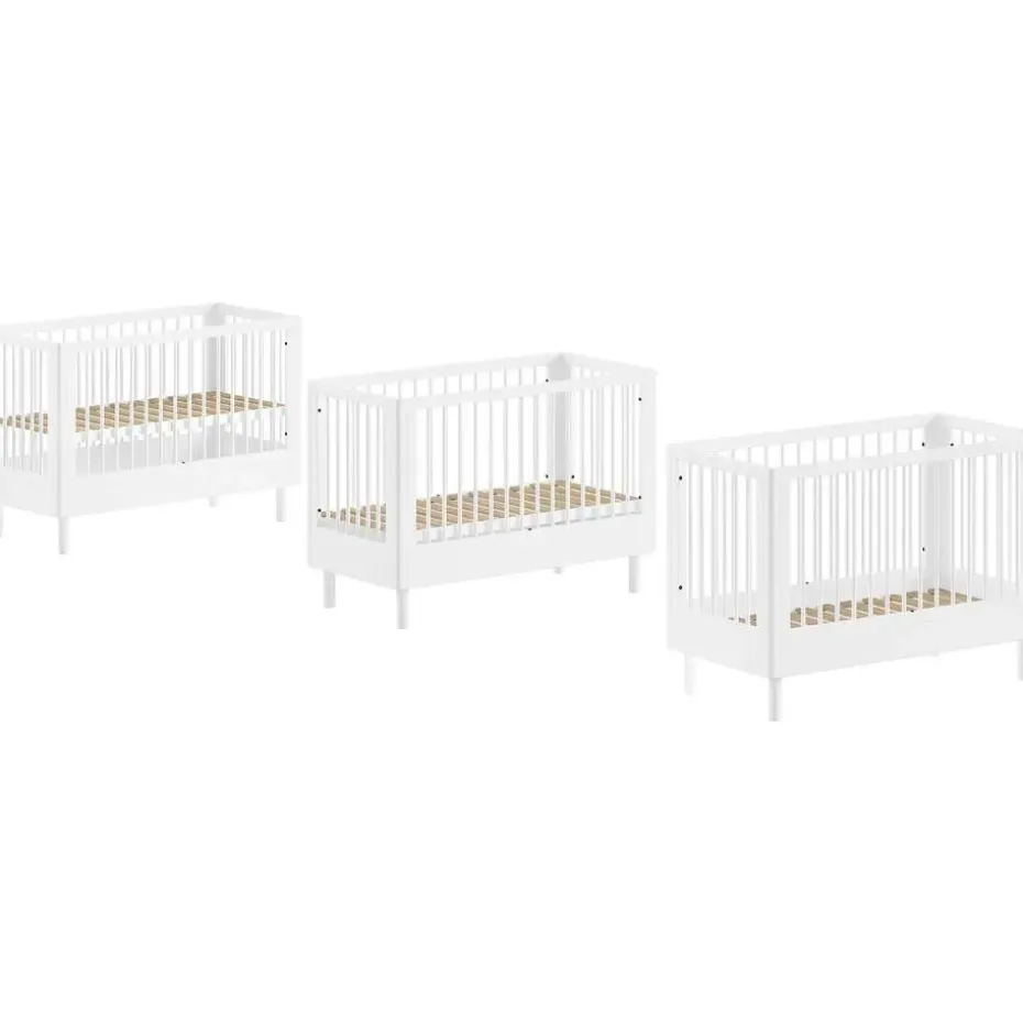 Babybed Forrest 60 x 120cm - verstelbaar - wit beukenhout