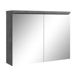 Badplaats Badkamerkast Paso 80 x 20 x 60 cm - Donker grijs - Spiegelkast