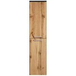 Badplaats Badkamerkast Saturnus 35 x 35 x 130 cm - Eiken met Zwart - Hangende