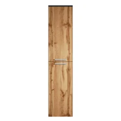 Badplaats Badkamerkast Venus 30 x 30 x 160 cm - Eiken met Zwart - Hangende