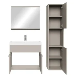 Badplaats Badkamermeubel Set Montreal 60 x 35 cm - Beige - Badmeubel met spiegel