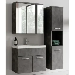 Badplaats Badkamermeubel Set Montreal 60 cm - Donker Grijs - Badmeubel met