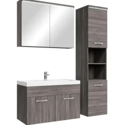 Badplaats Badkamermeubel Set Paso 80 x 40 cm - Grijs Eiken - Badmeubel met