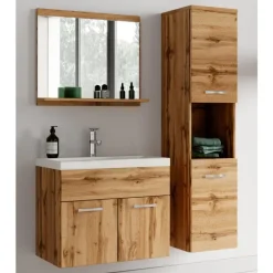 Badplaats Badkamermeubel Montreal 60 x 35 cm – Eiken – Wastafel met Onderkast